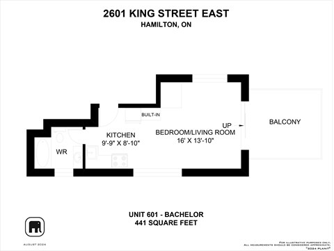 Floor plan for studio, 1 bath